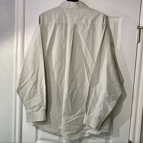 Brooks Brothers Men's Shirt 346 Button Down White Light Green Plaid Size XL - Picture 2 of 6